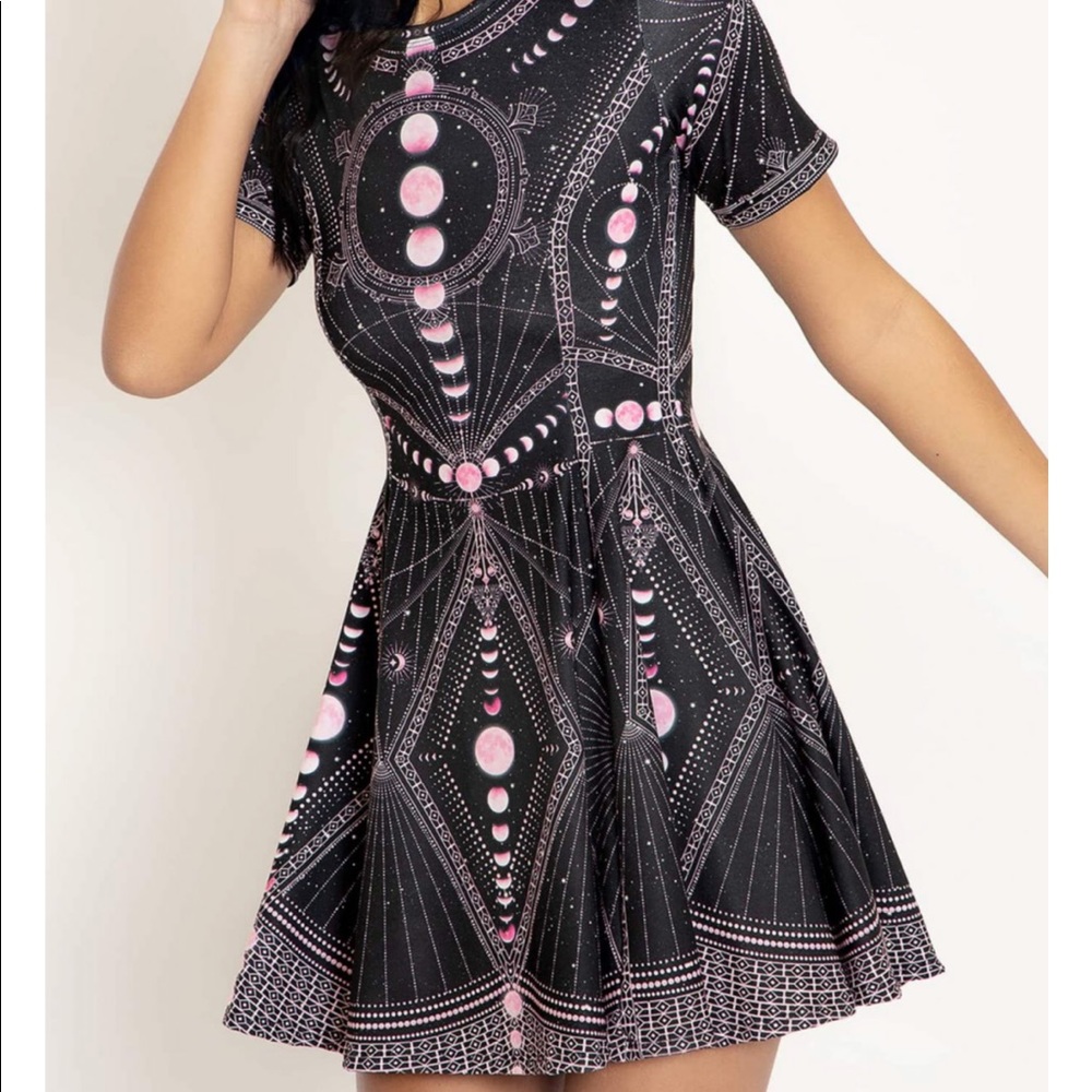 ❗️SOLD❗️Blackmilk Pink Moon Phases Evil Tee Mini Dress - Picture 3 of 3